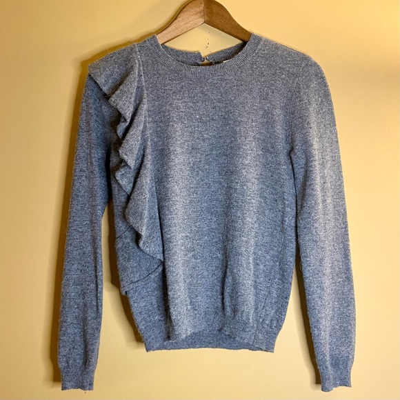 mo:vint Sweaters - mo:vint Angora Blend Sweater with Ruffle Detail
